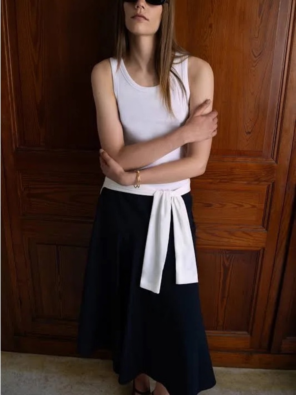 COS White Organic Cotton Ribbed Tank